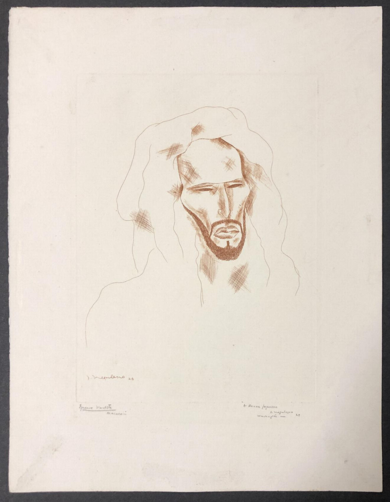 ORIENTALIST RARE Hand Signed Etching ~ EARLY MODERNISM ~ 1926 Art Deco HOLLYWOOD