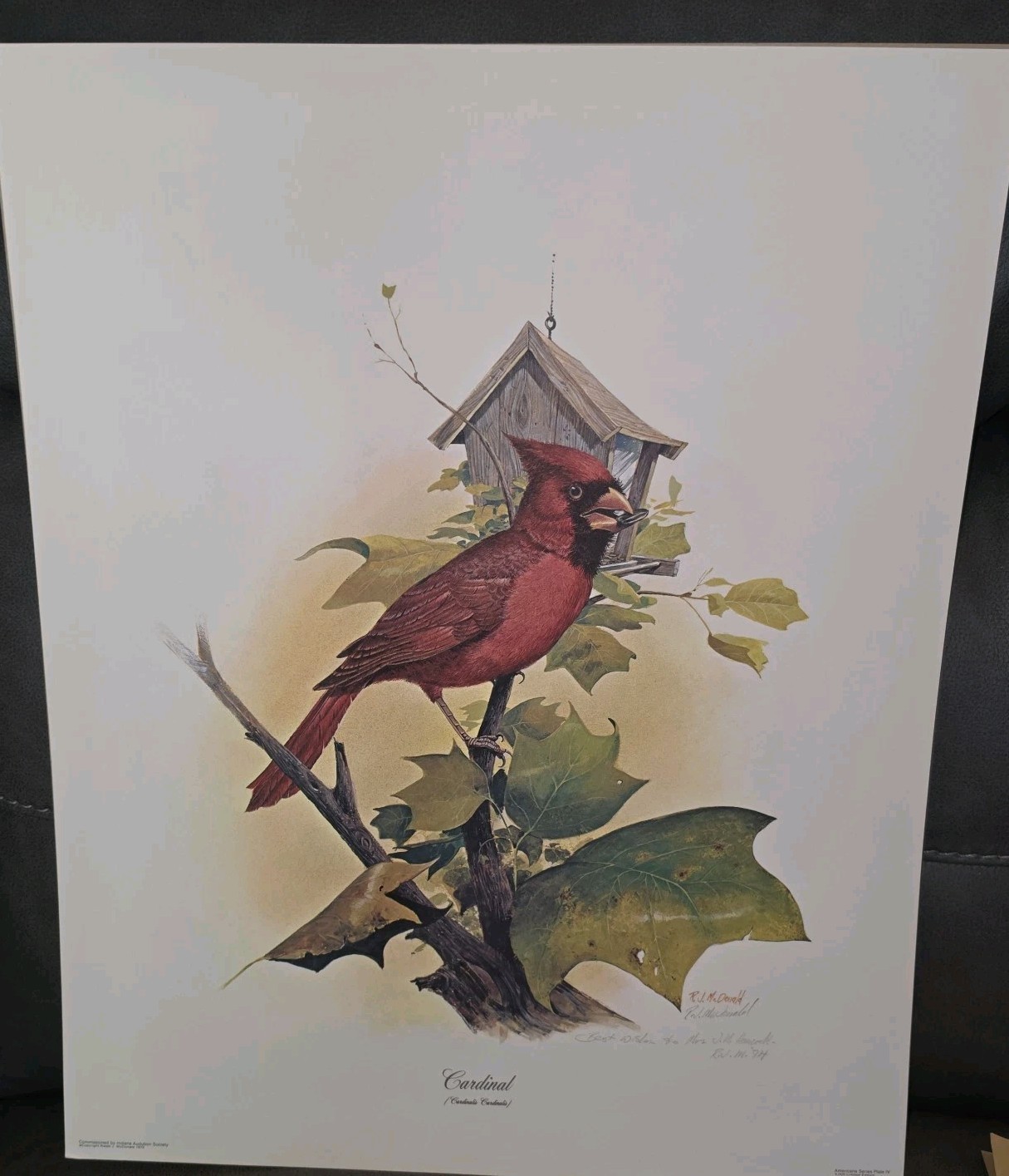 Pair 1976 R.J. McDonald Signed LE Framed Print Americana Cardinal Read Ltd. 5000