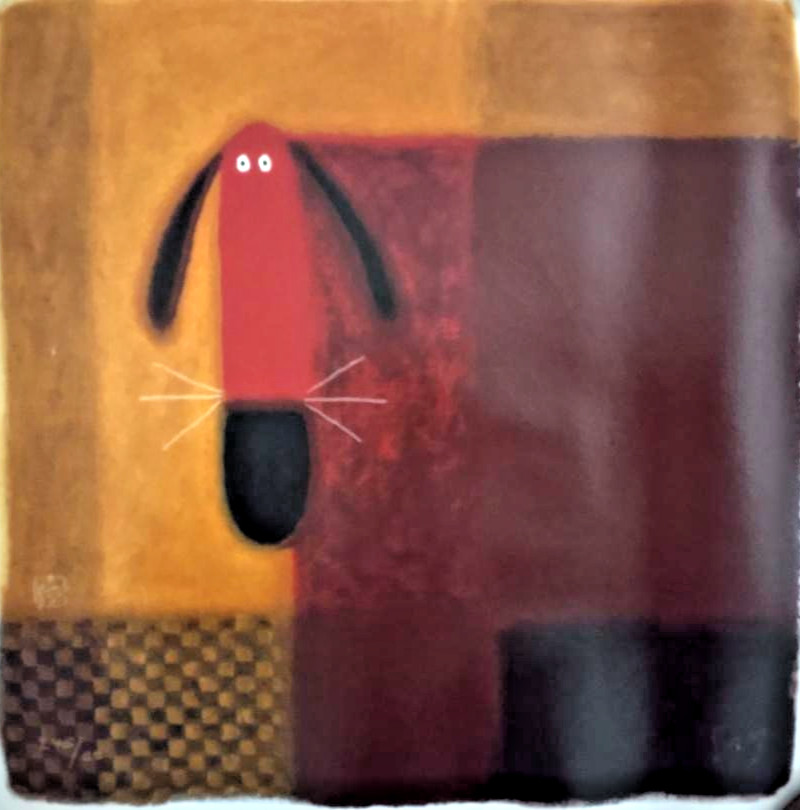 Govinder Nazran Bo Jangles serigraph on canvas never framed # I 45/50 No COA