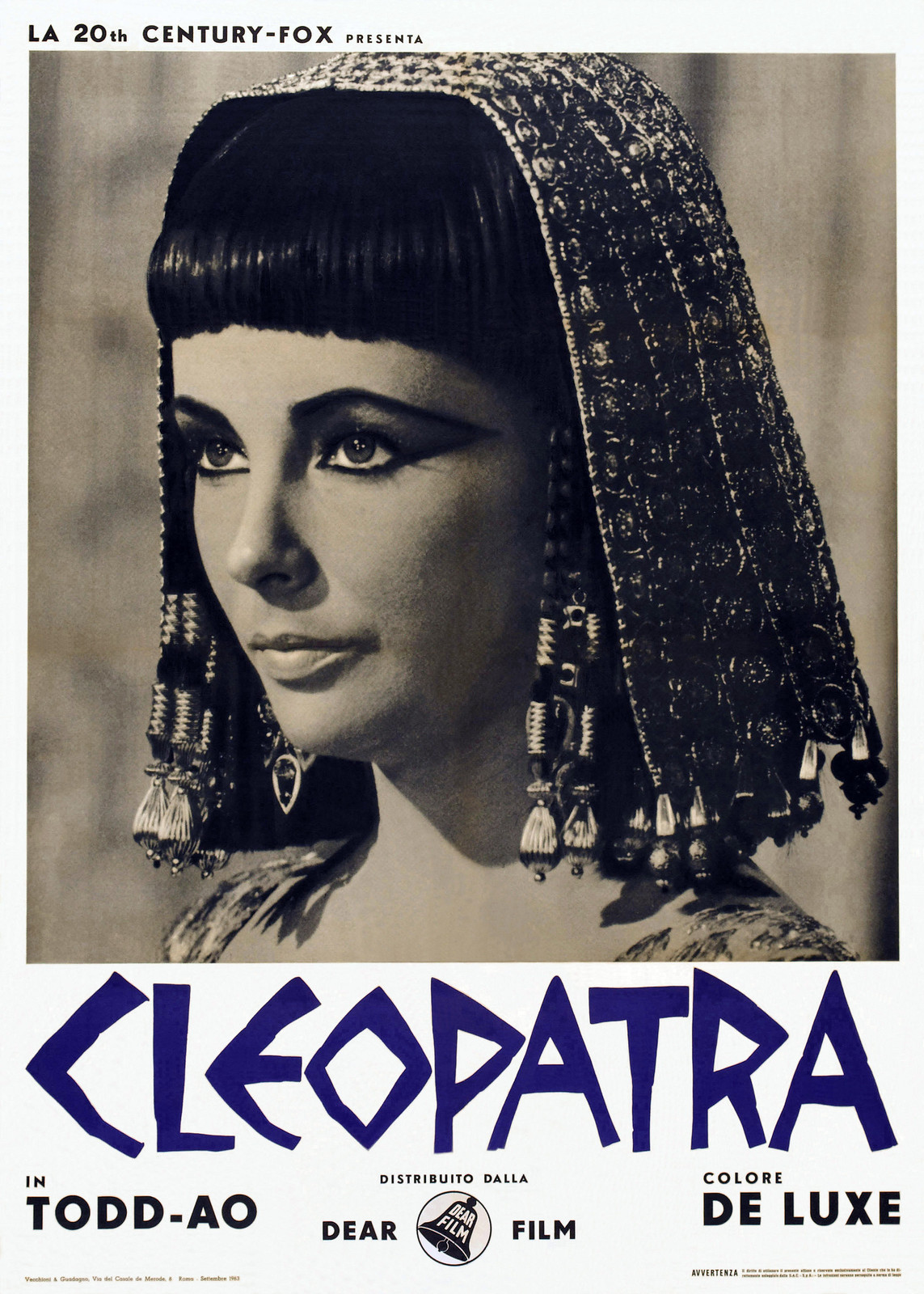 Print Poster Vintage Flim Movie Cleopatra Liz Taylor Canvas Framed