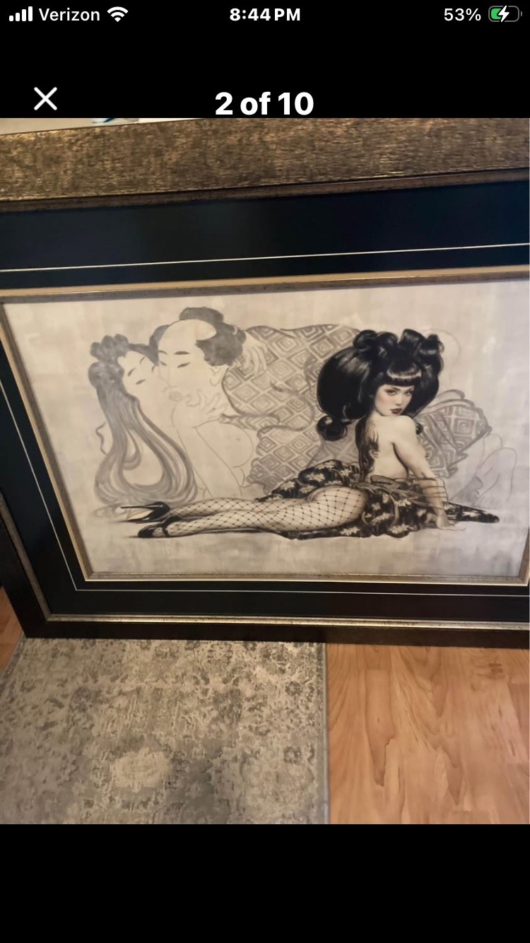 OLIVIA DE BERARDINIS LIMITED EDITION Little Dragon ART PRINT Framed large Sz