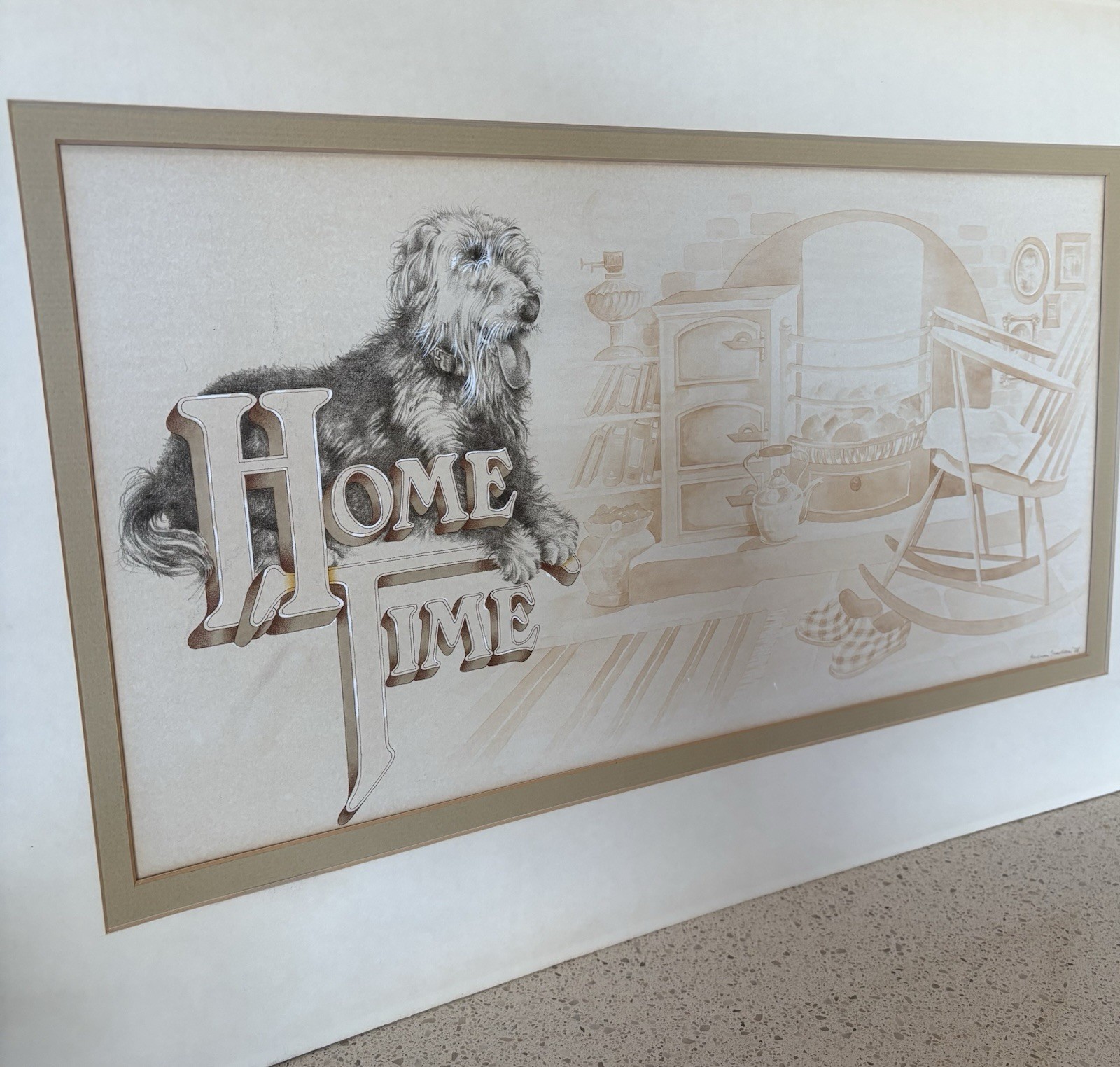 “Home Time” Dog Lithograph Original “Authentic”. 1978.