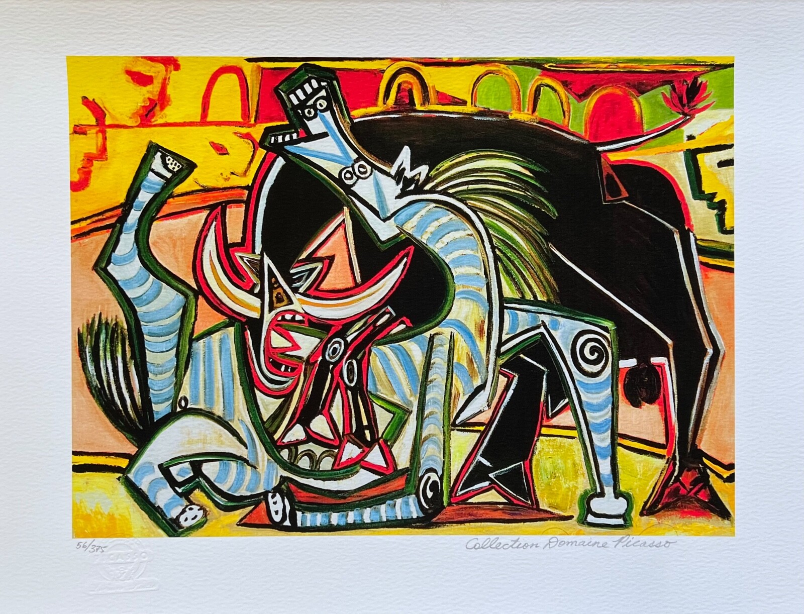 Pablo Picasso THE BULLFIGHT Estate Signed Limited Edition Giclee Art 12″ x 16″