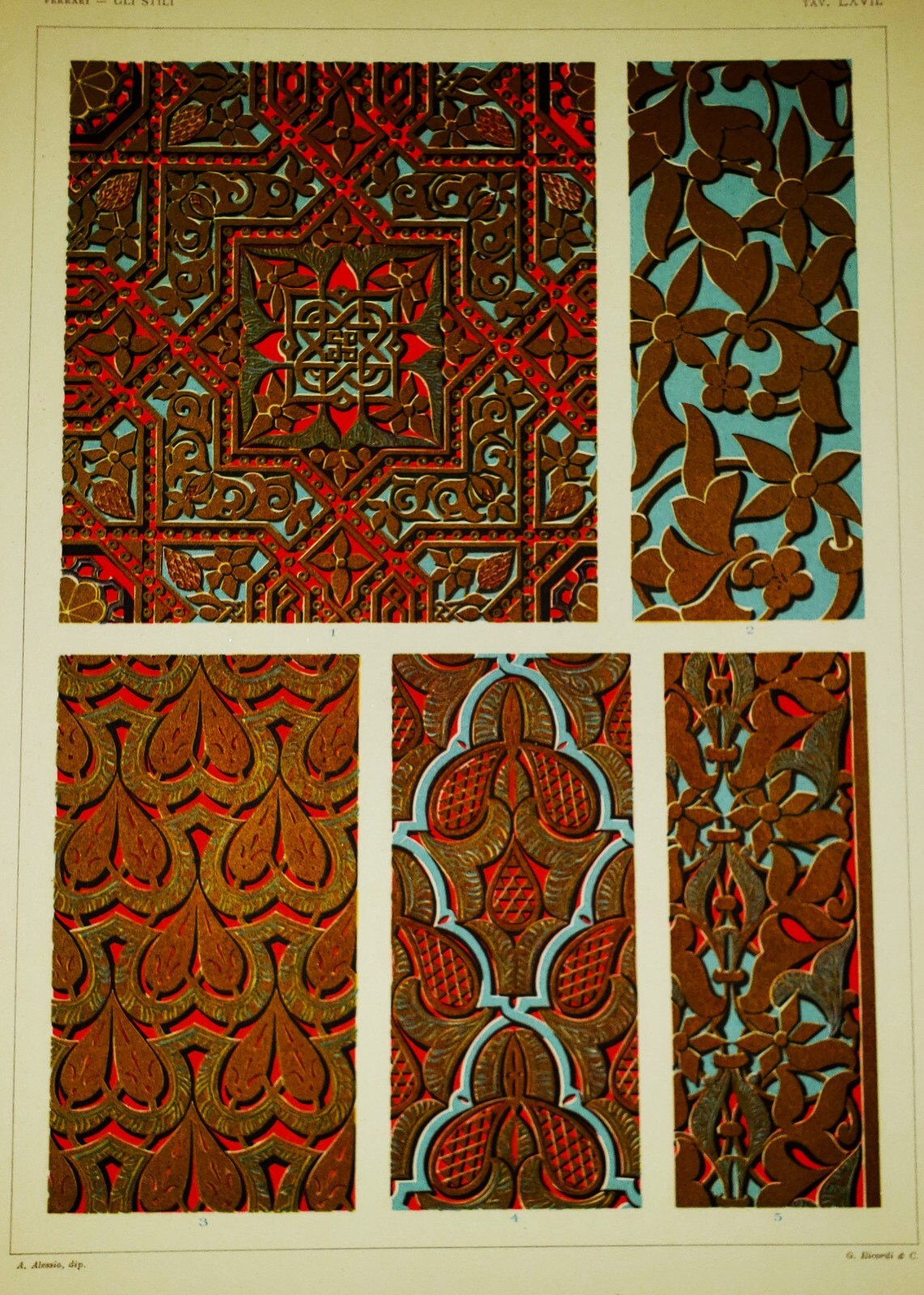 GIULIO FERRARI (1858-1934) Vintage Original 1905 Design Lithograph ALHAMBRA