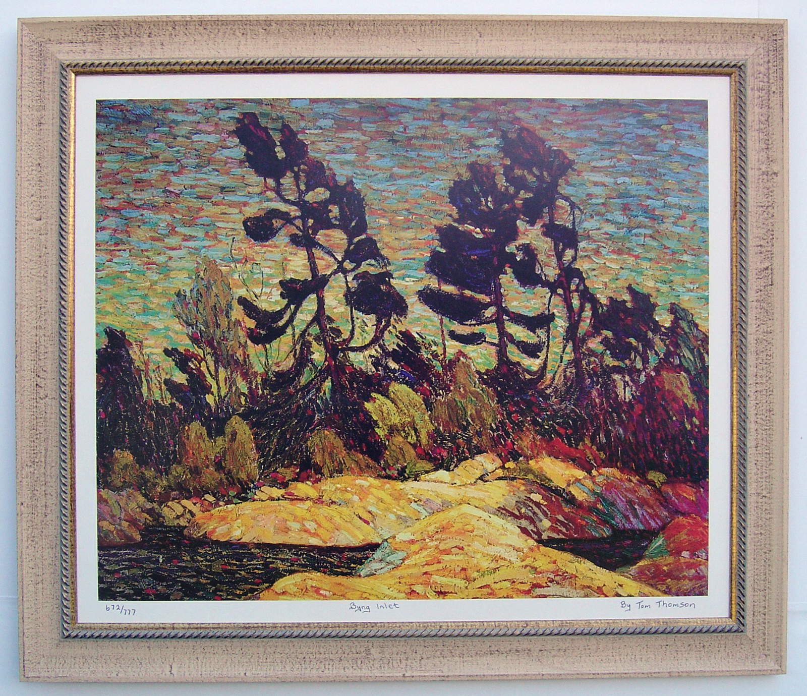 Group of Seven, Tom Thomson “Byng Inlet” L. E. Print in Beige Frame
