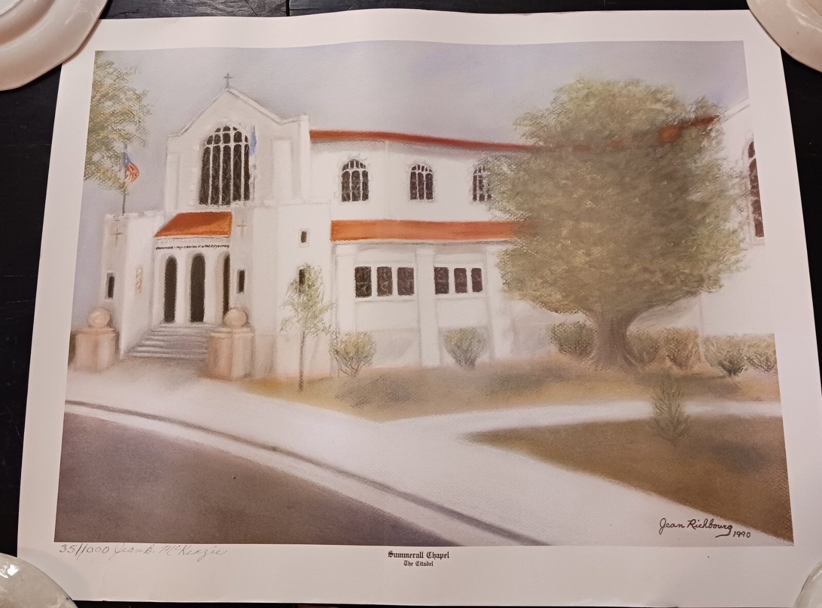 Ltd. ed signed and numbered print, Summerall Chapel, Jean B. McKenzie