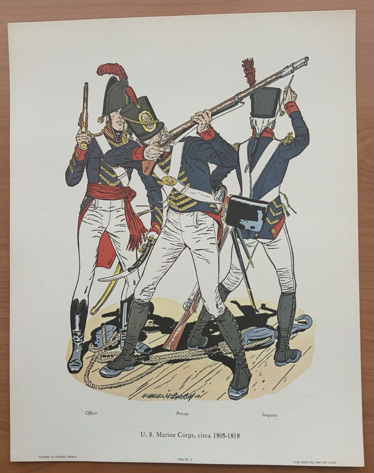 Lot of 5 Vintage H. Charles McBarron Jr. Military Prints 1772 to 1818 14 x 11