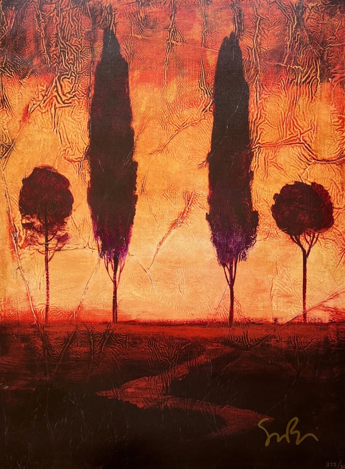 Simon Bull TOSCANA III Hand Signed Limited Edition Art Giclee on Canvas