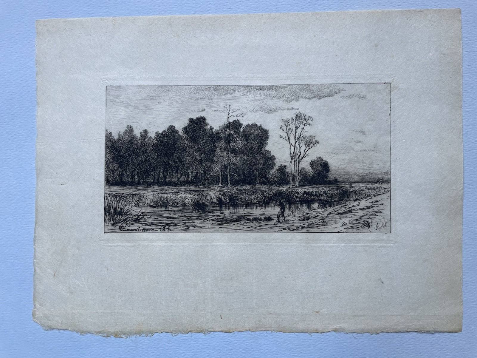 Original Etching R. Swain Gifford 1840-1905 signed in plate 1878 PROOF