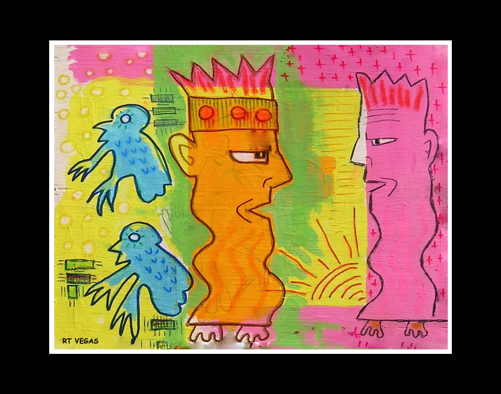 FIEND COMES HOME limited EDITION print RT VEGAS signed original folk OUTSIDER