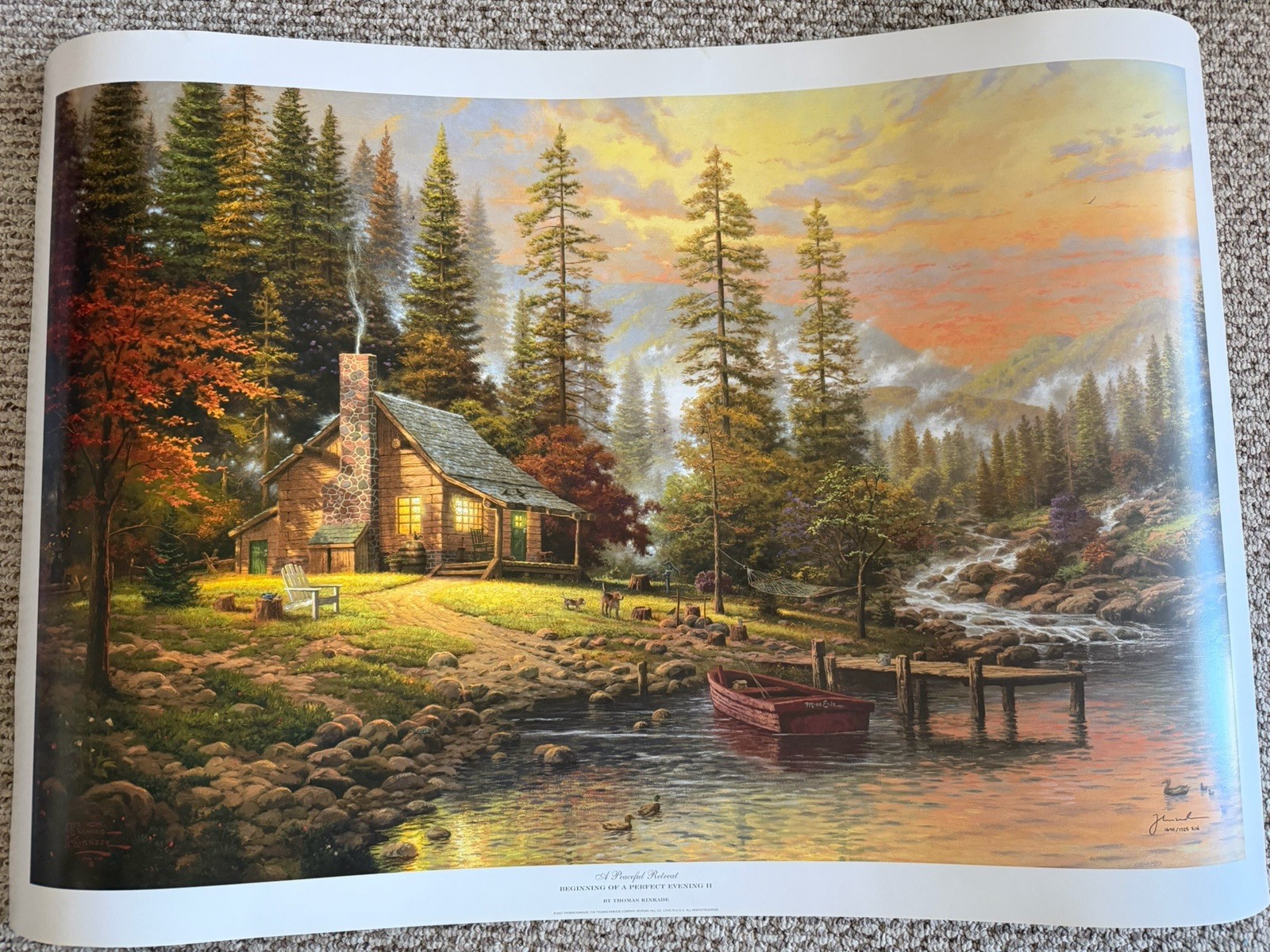 Thomas Kinkade Peaceful Retreat (medium ) 24*36 Limited Edition 1640/1725