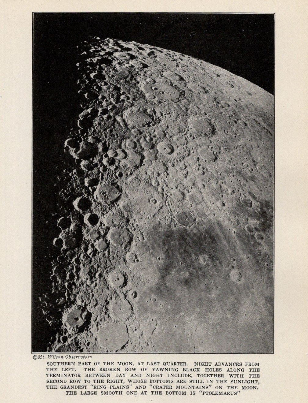 Moon Craters, Star Cluster M22 and Omega Nebula 1921 Halftone Print