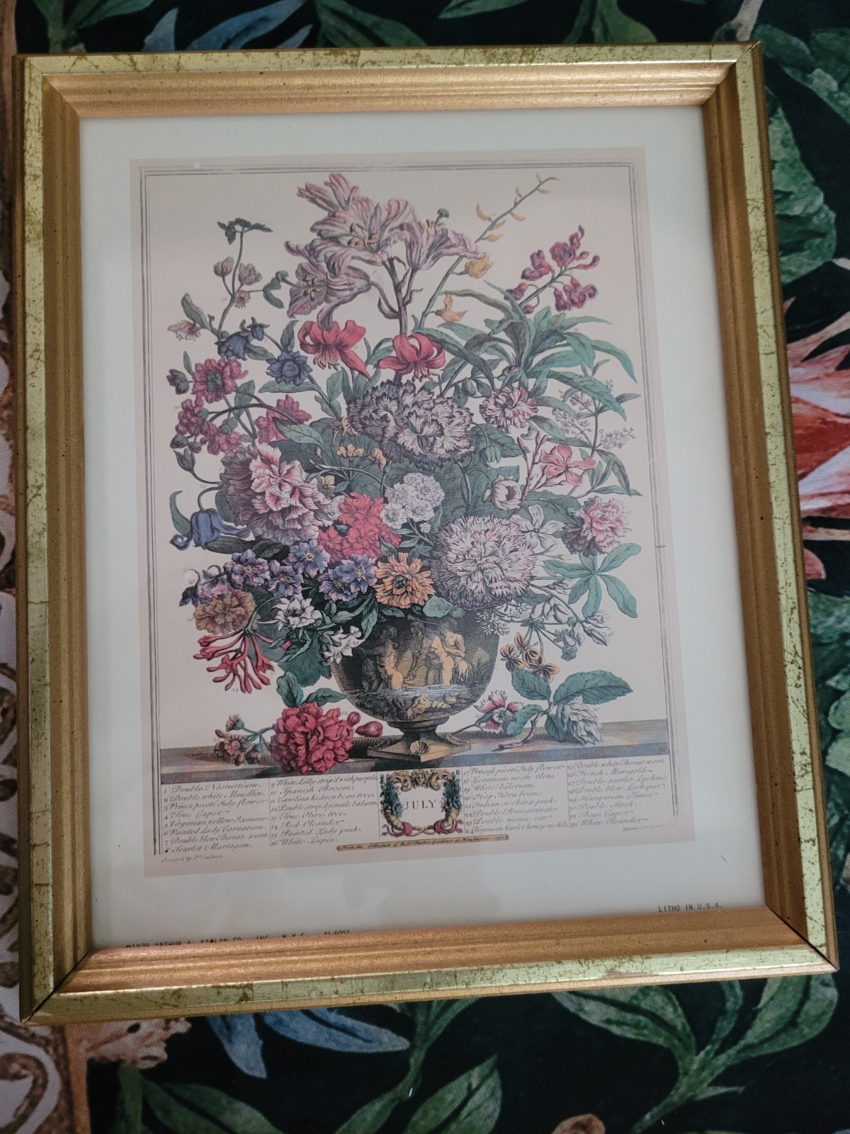 1979 Victorian Botanical FRAMED Arthur A. Kaplan Lithograph