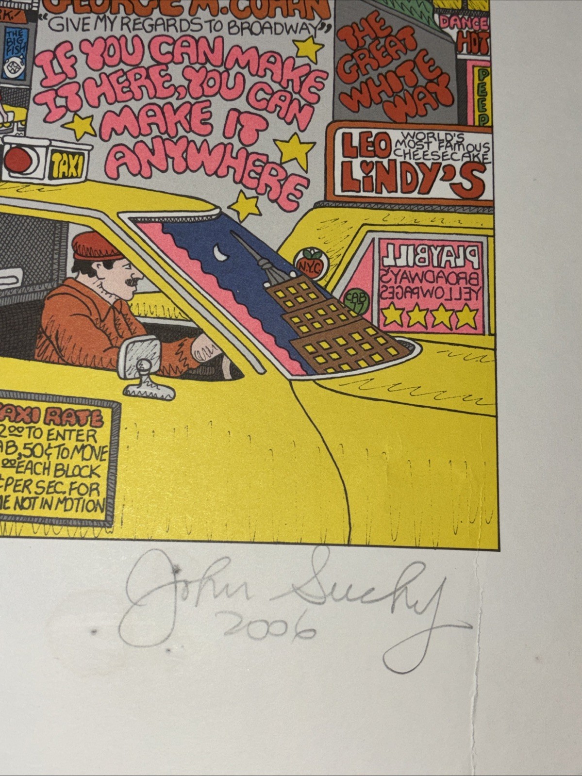 Original John Suchy “Broadway Memories” Signed Lithograph 19″ X 26 1/2″