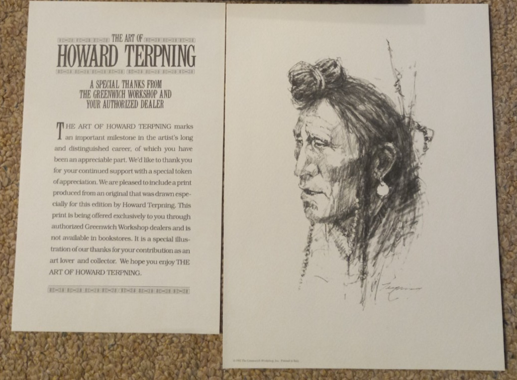 8″ x 11″ Howard Terpning Native American Portrait Print– Greenwich Workshop 1992