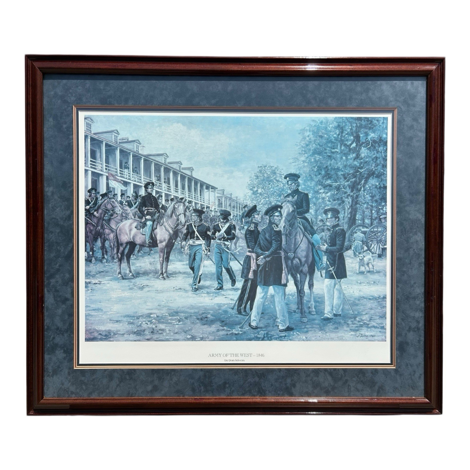 Vintage Civil War Print Army of the West, Framed (Signed Don Stivers)