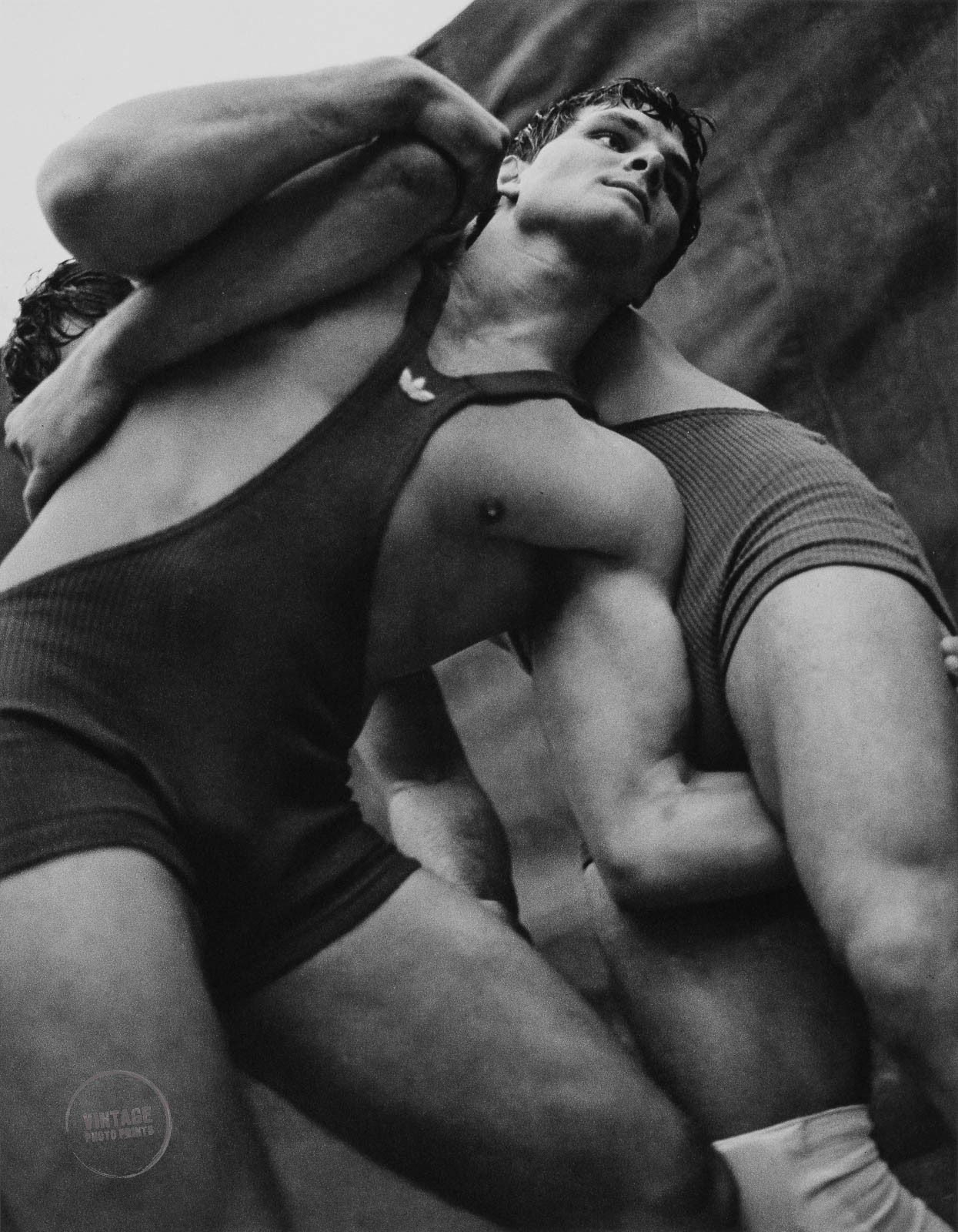 VTG Bruce Weber Print Wrestlers Santa Monica Photogravure Photo 1983 Mat 13×16