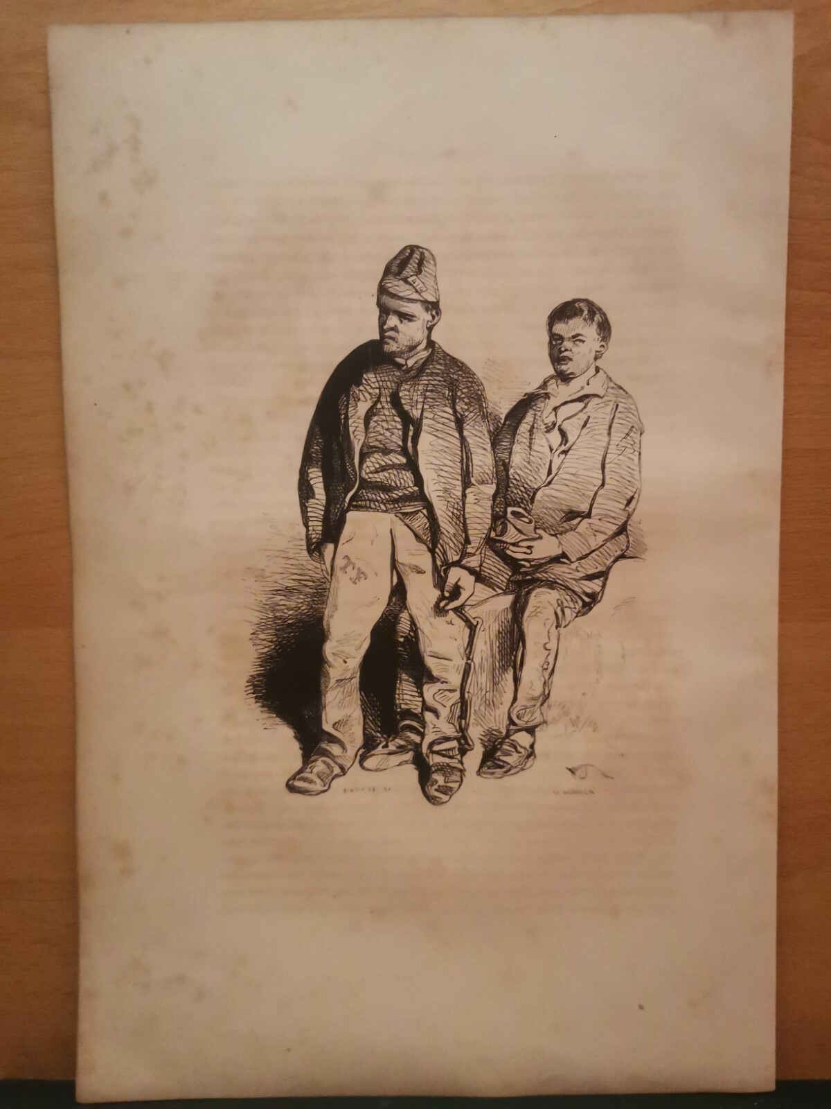 1840 Original Engraving Caricature Copperplate Vintage Retro Design Painting RARE