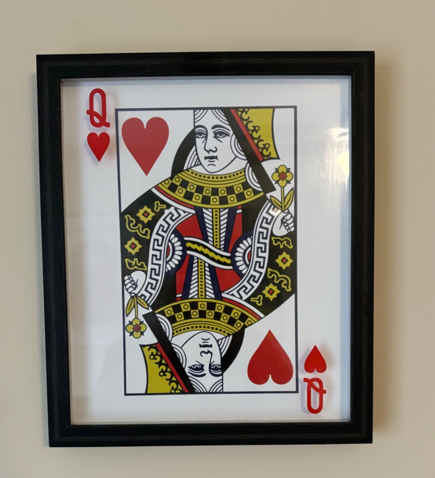 Queen of Hearts Framed Picture – Poker Room/Casino Art