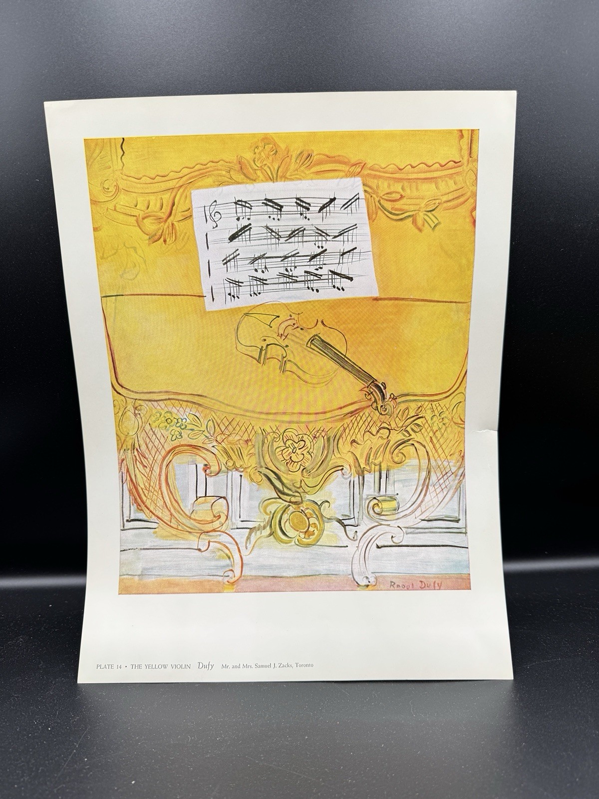 Vintage Raoul Dufy The Yellow Violin Plate 14 Art Print 12,5×9,5 Toronto