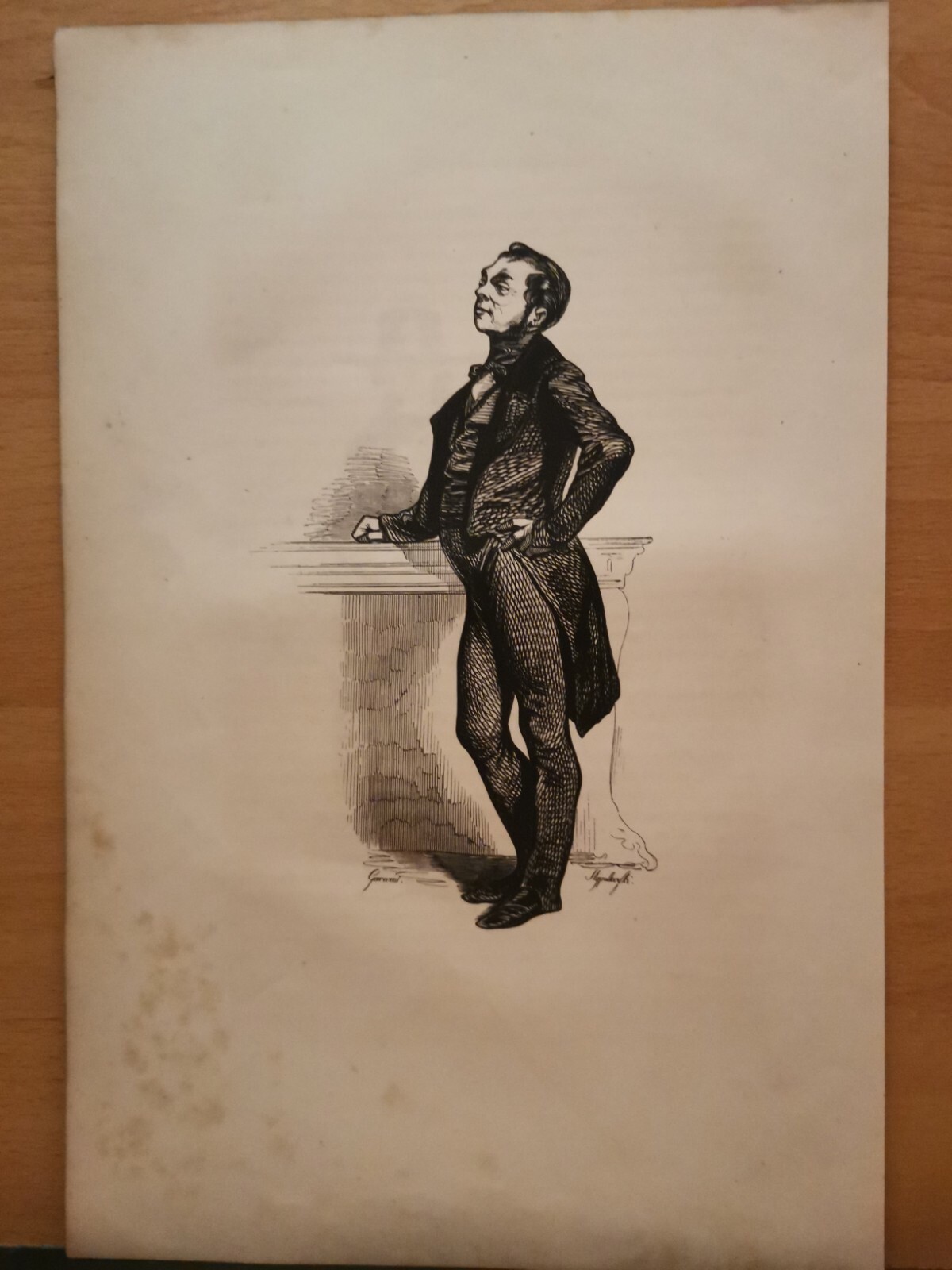 1840 Original Engraving Caricature Copperplate Vintage Retro Design Painting RARE
