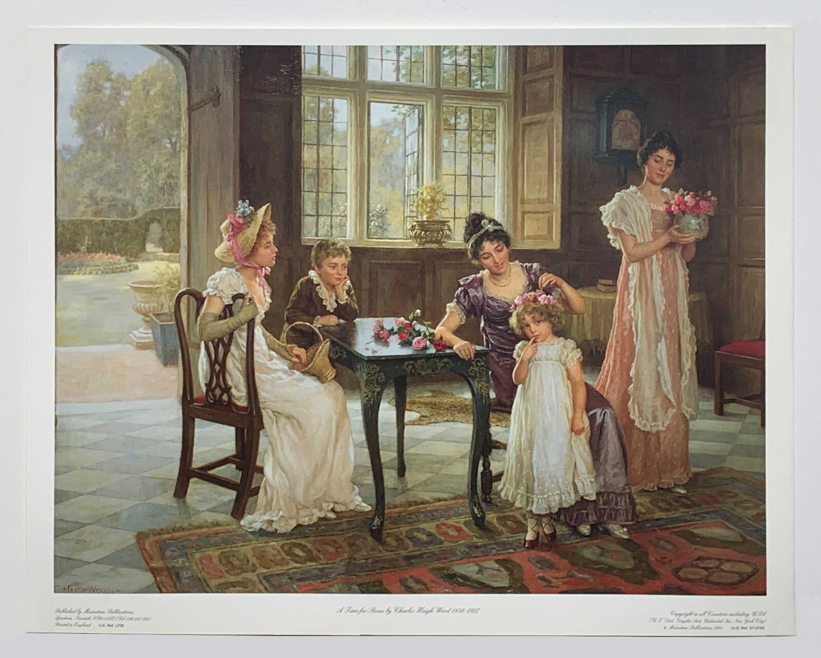 A Time for Roses by Charles Haigh British painter 1856-1927 reproduction print