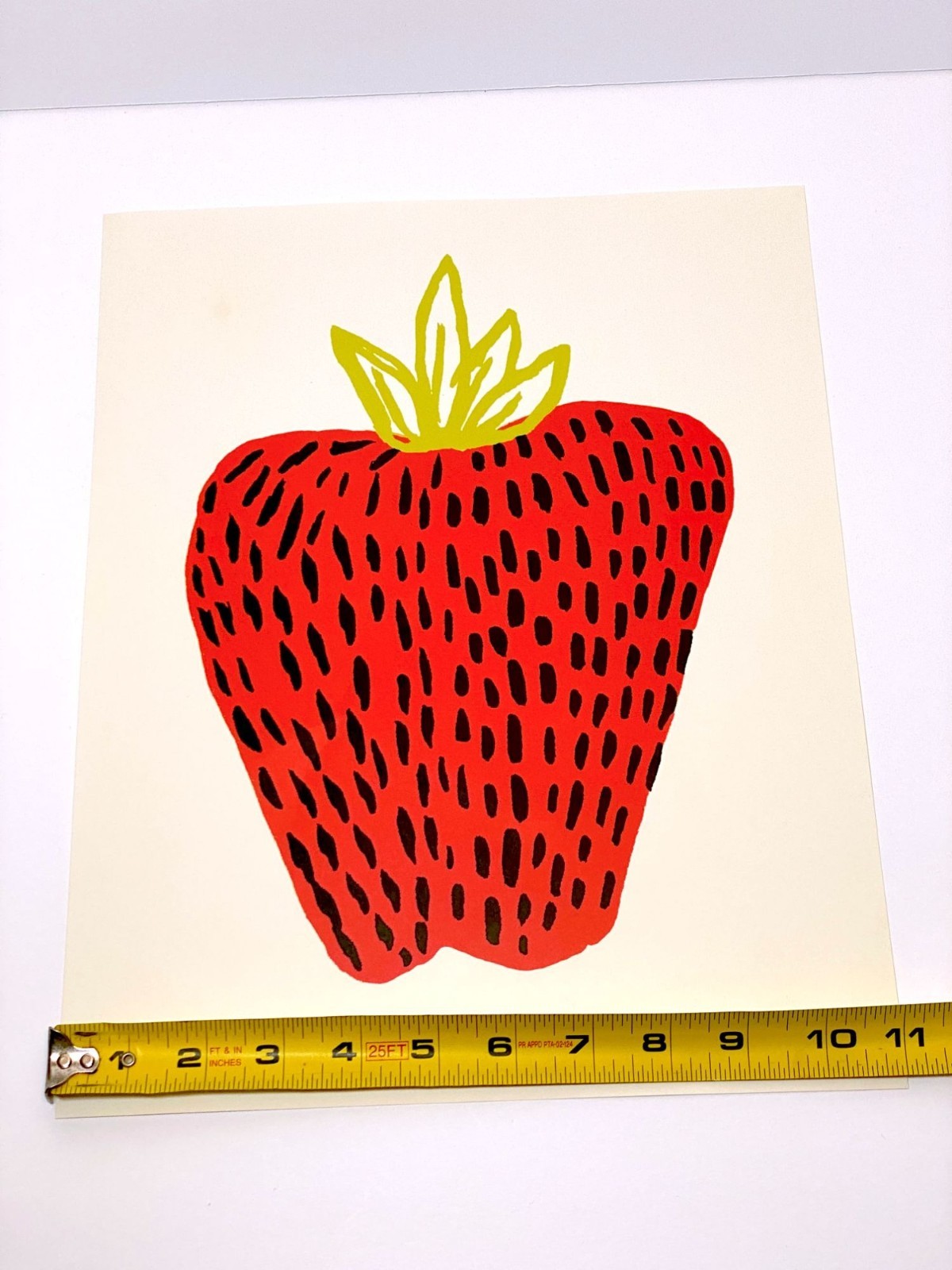 Strawberry Art Print on Cardstock Pop Art Minimalist Scandy Style 11×14″