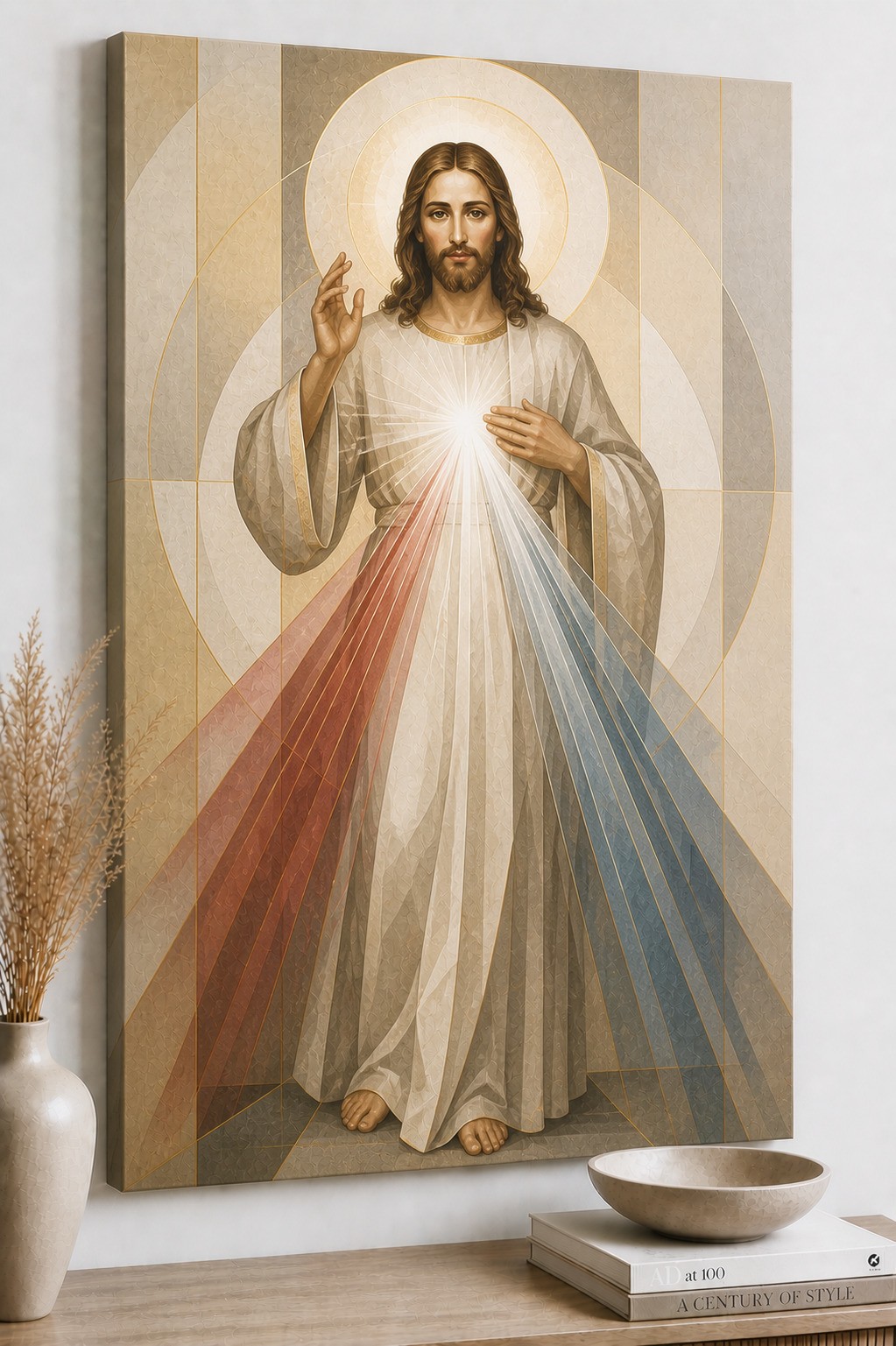 ICE ARMOR Large Canvas 24×36″ Divine Mercy Jesus Canvas Wall Art Wall Art
