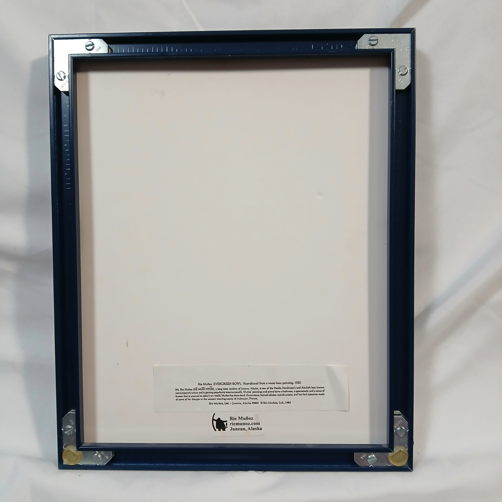 Rie Munoz Evergreen Bowl Art Print Frame 11×9 Juneau Alaska Winter Sledding 1982