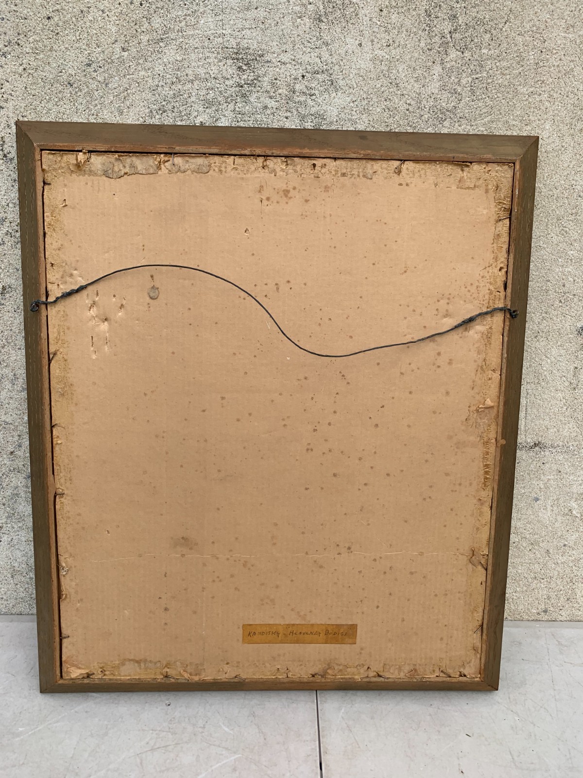 Kandinsky VTG 1938 Signed Heavenly Bodies Comets Abstract Framed Art 23X27″