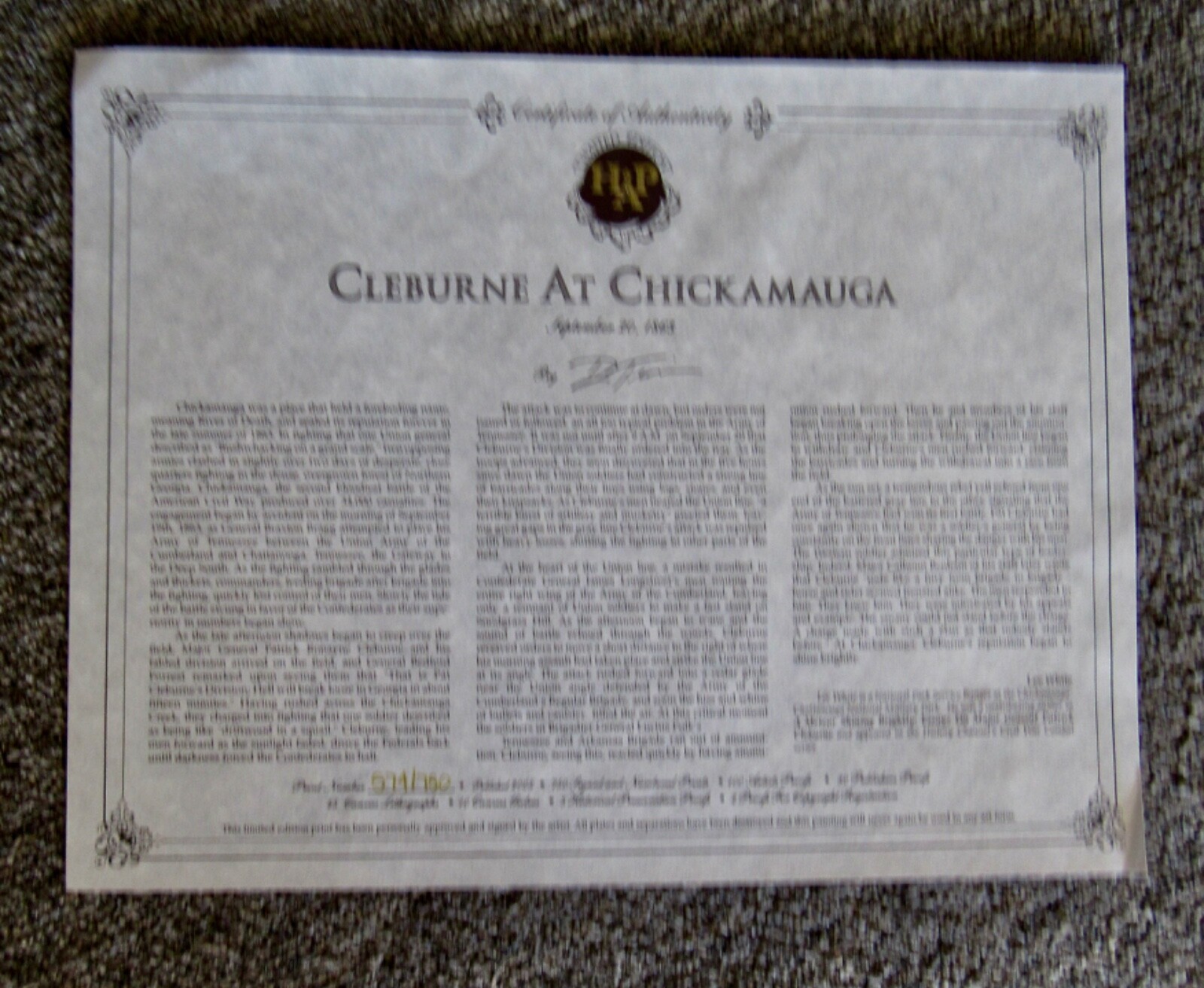 Don Troiani – Cleburne At Chicamauga – Civil War – Never Framed – MINT