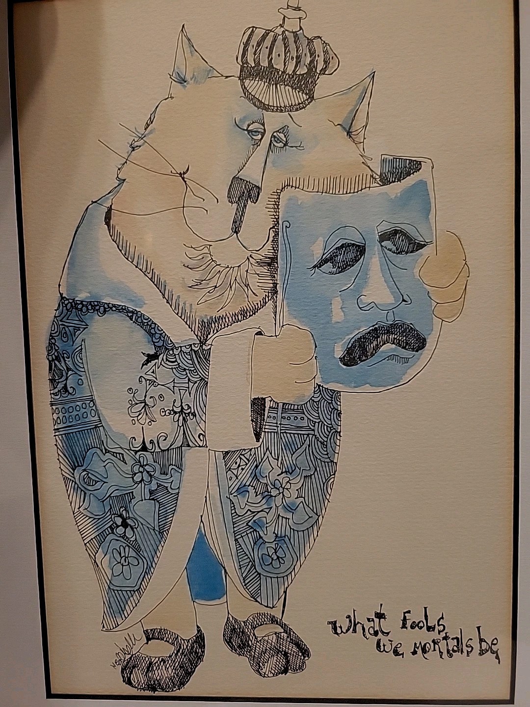 Don Nedobeck Cat Art ~ Inscription Verso From Artist