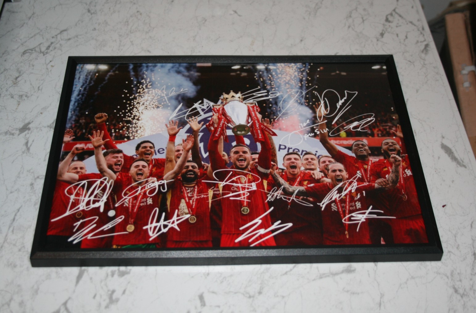 A4 Framed Glossy Print Liverpool FC Premier League Champions 2024/25 Landscape