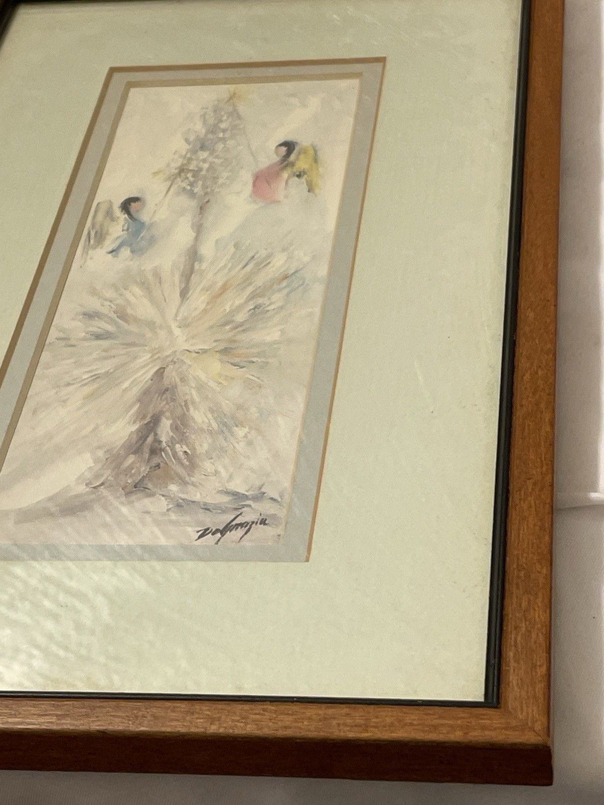 Vtg 1984 Ted DeGrazia Framed Lighting The Lords Candle Signed By Artist 13 X 8