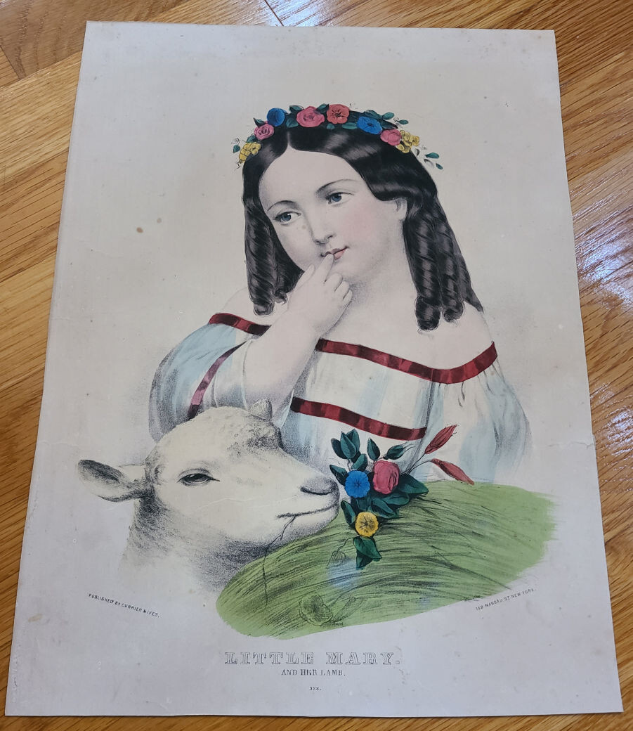 Currier & Ives Lithograph – Little Mary – Brilliant Colors – Cnone, Gnone