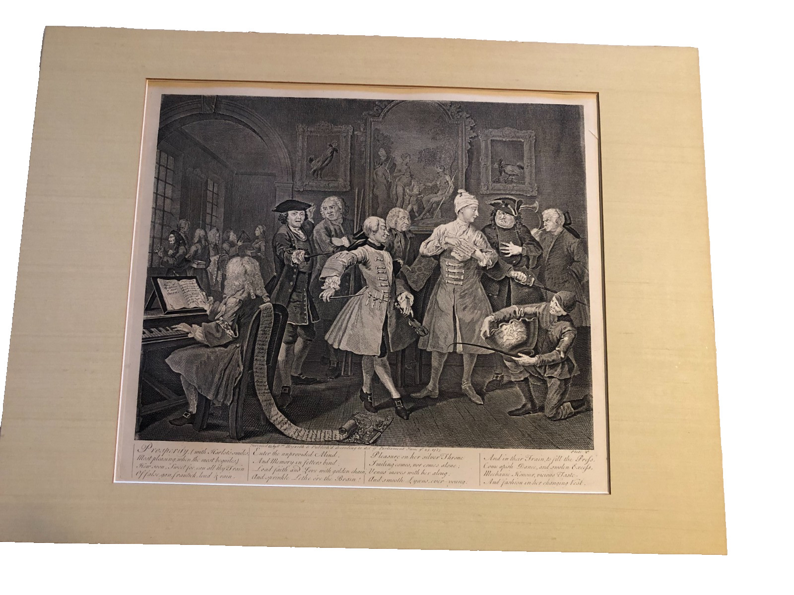 Antique William Hogarth Heath Edition plate 2 A RAKE’S Progress engraving