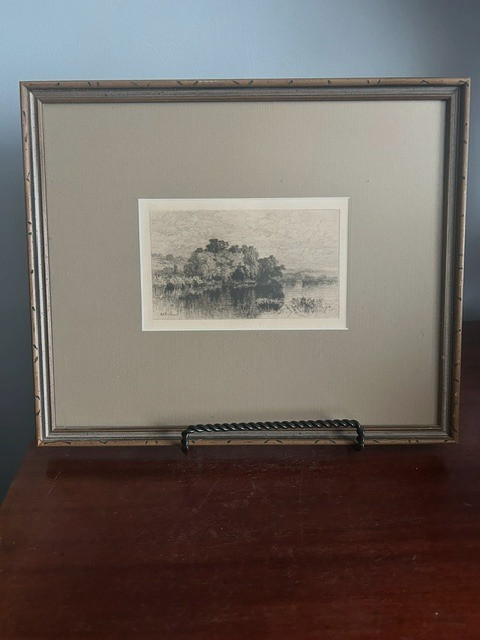 MILLPOND, WINDSOR, CT 1879 1stAmerican Etching signed AF Bellows