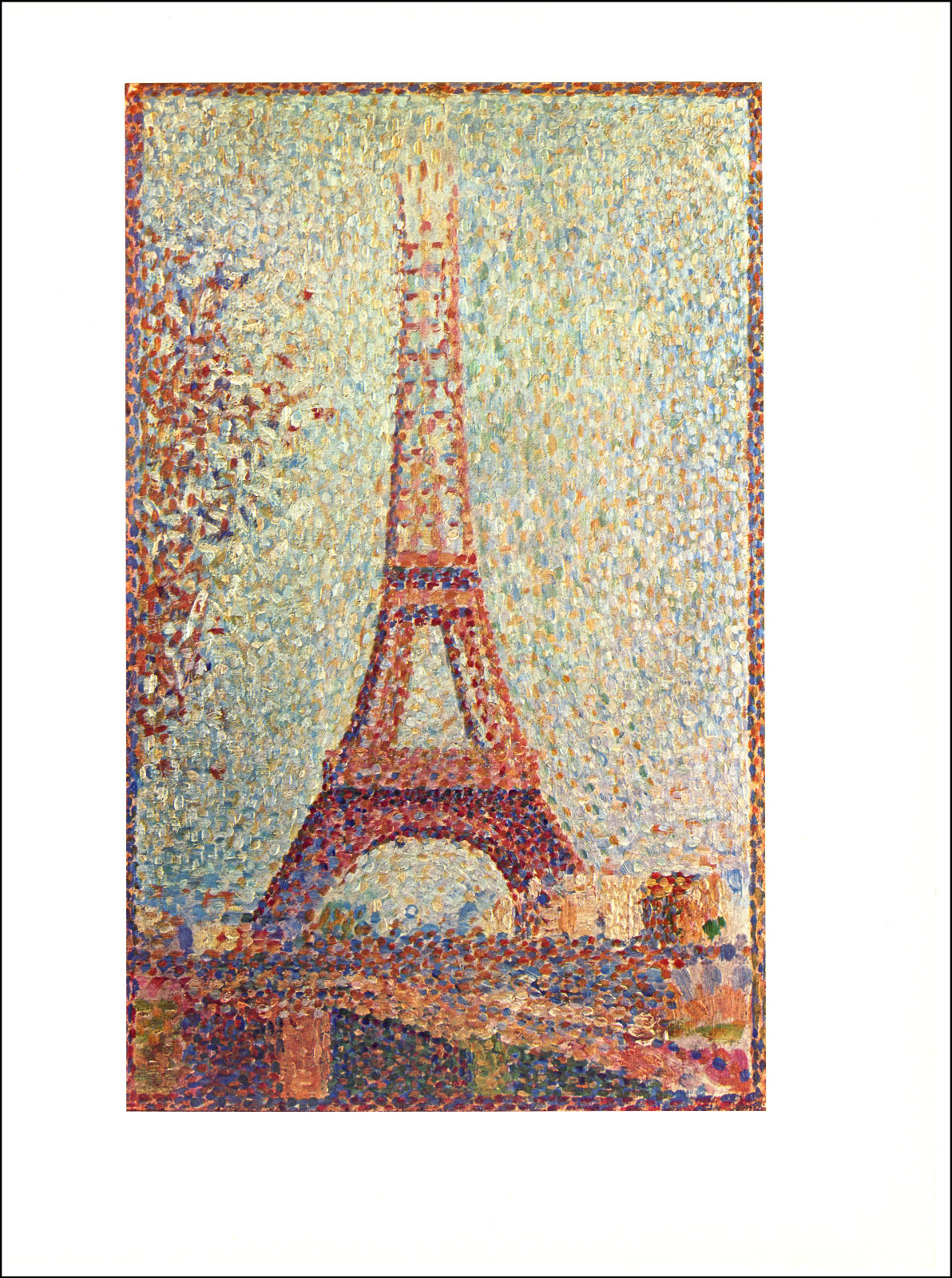 1962 Vintage Print Georges Seurat The Eiffel Tower 1889 Fine Art France Paris