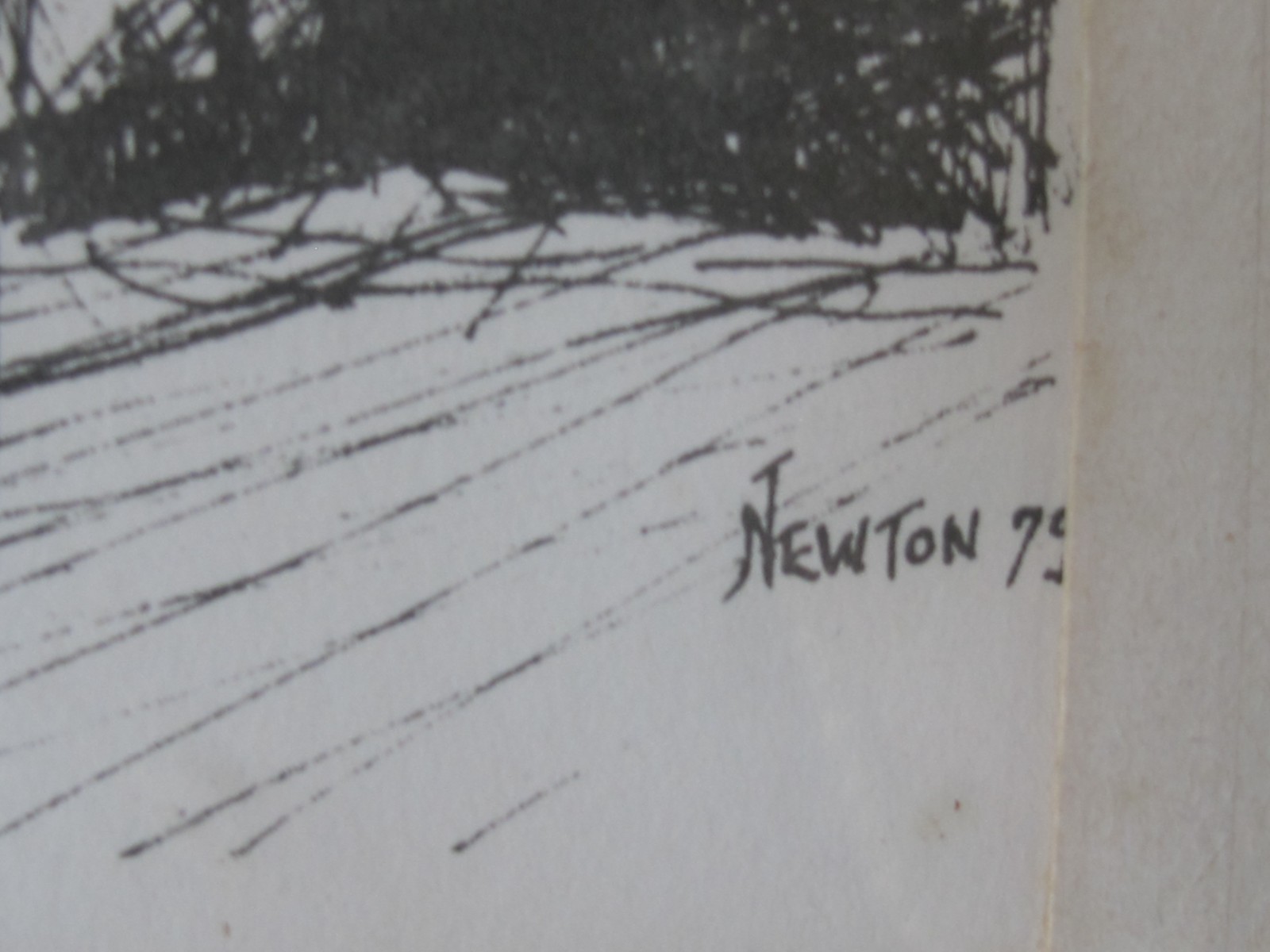 Original Charles C.T. Newton Etching John Stevens Bar Fells Point Maryland MD 79