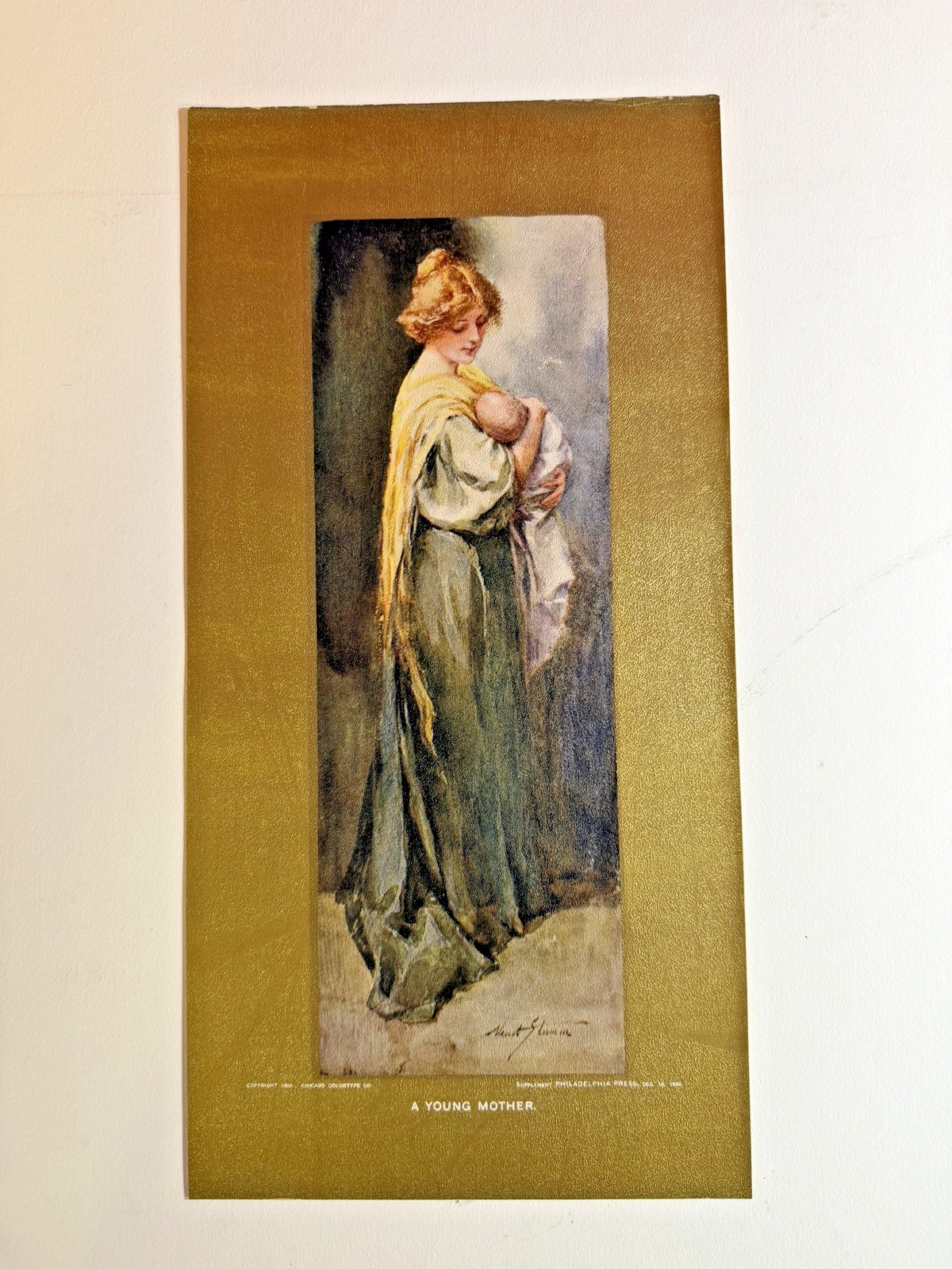 Maud Stumm Poster 1900 Chromolithograph Young Mother Chicago ColortypeCo. Mint!