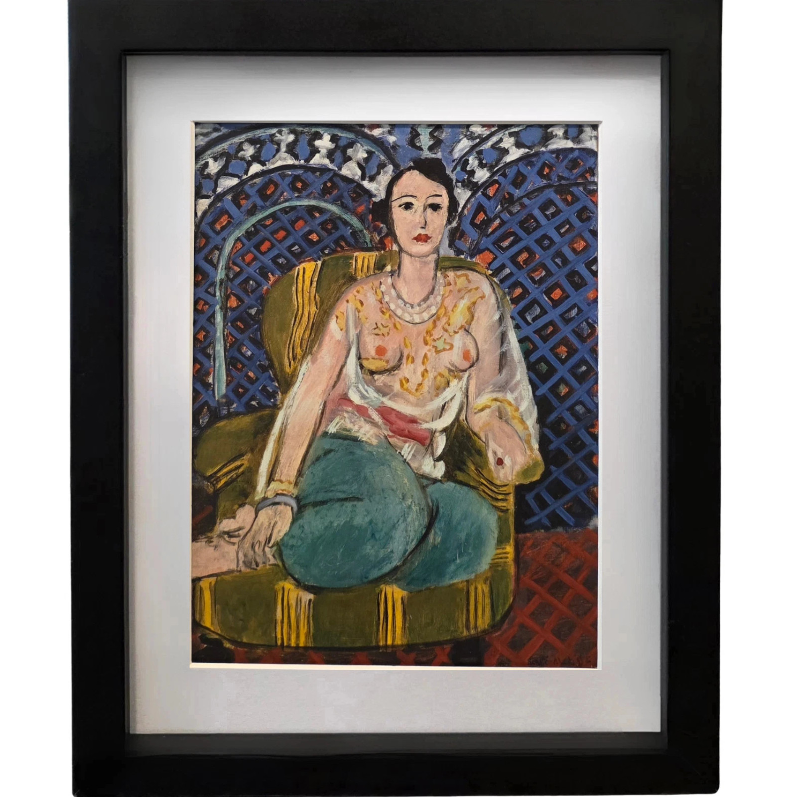 HENRI MATISSE “Seated Odalisque” Framed Mid Century Modern Art Print