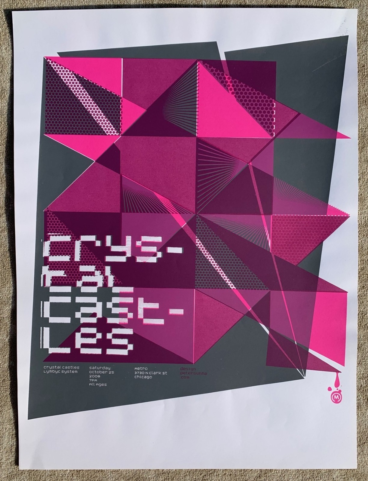 CRYSTAL CASTLES Lymbyc Systym WITCH HOUSE Punk 2008 SCREEN PRINT Concert Poster