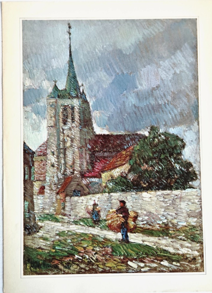 Childe Hassam “Village Scene, Breton” 1883-1885 Art Print Measures 9 in x 6 in