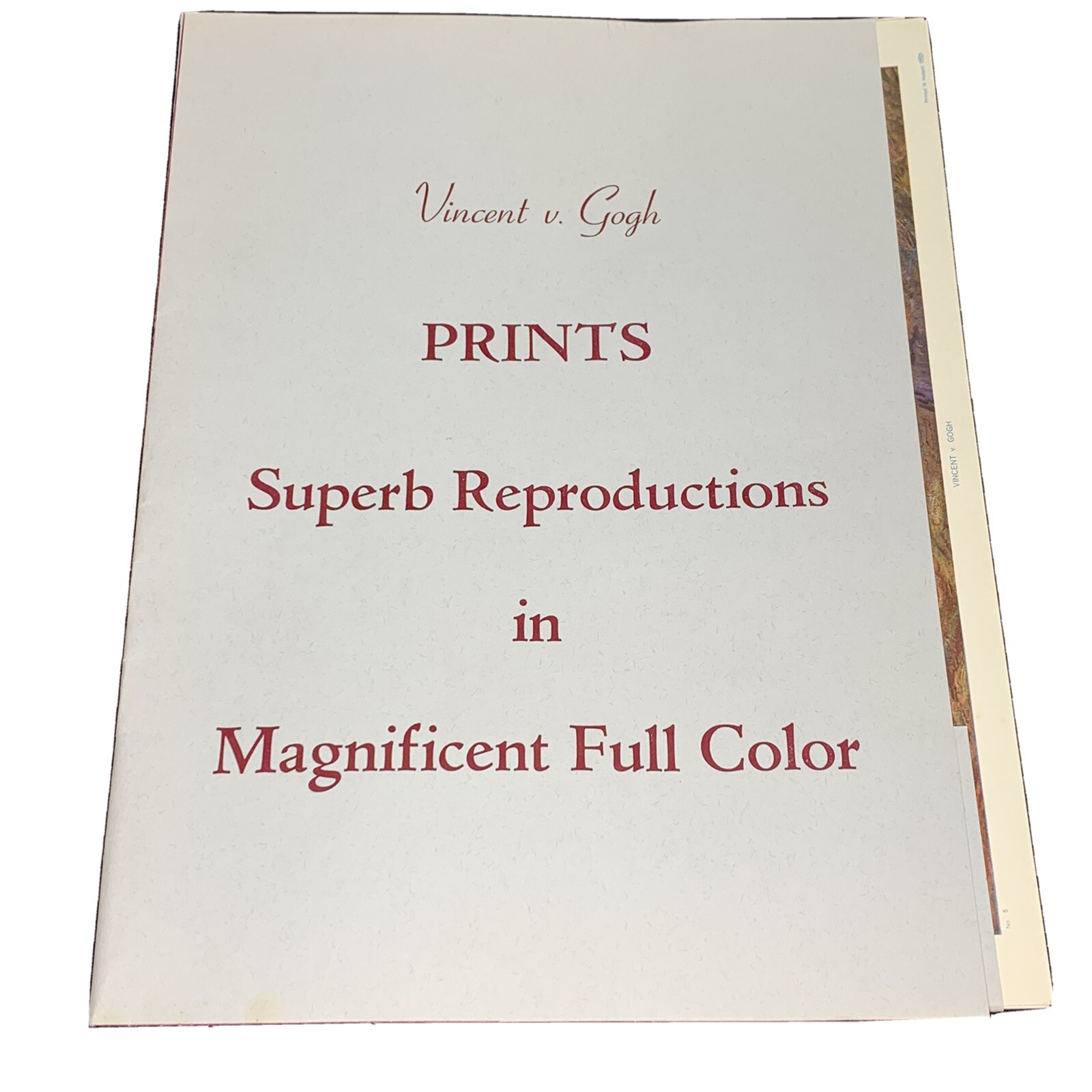 Vincent Van Gogh Midcentury Printing Set 3 Prints Printed In Holland