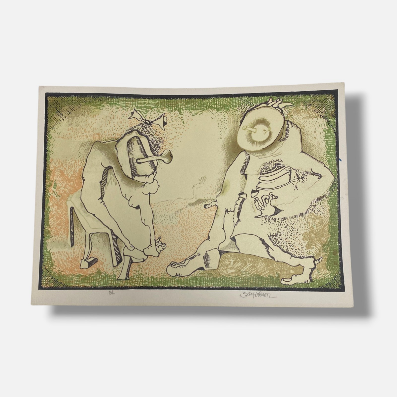 Julio Zachrisson Acebedo “Verde Oscuro” 2006 Fine Wall Art | 24 x 34 cm