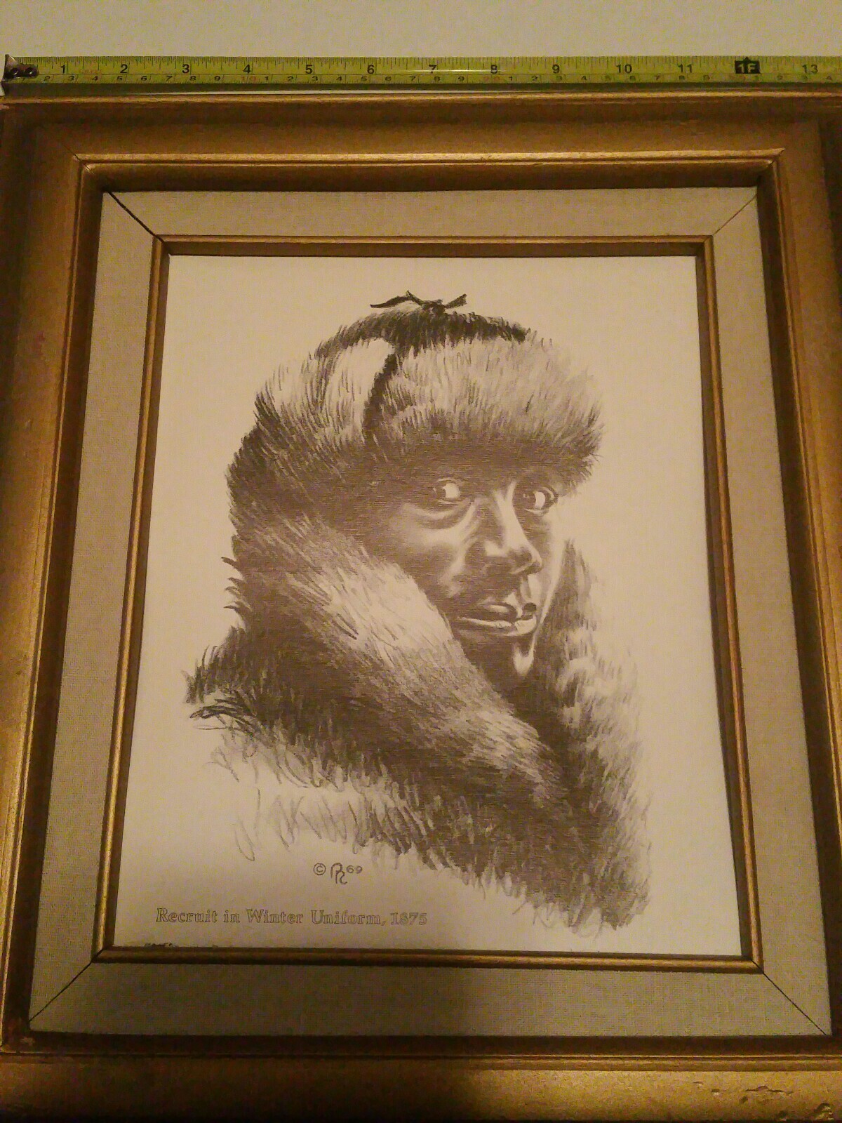 Winter Uniform Buffalo Soldiers Camp Print By Frederick Remington Framed MLM