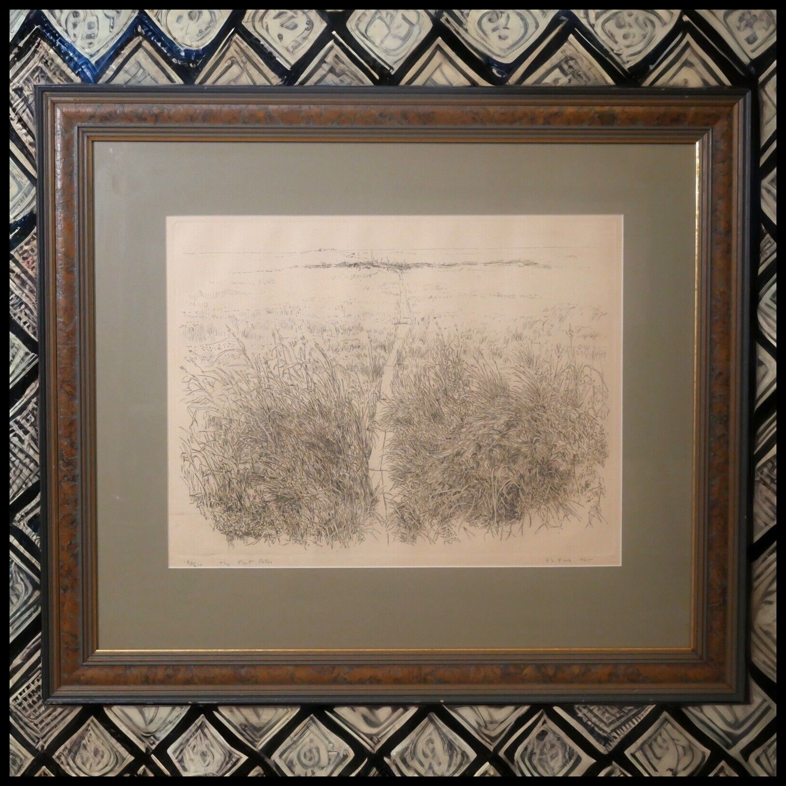 Herbert Fink – “Footpath” (1965) – Original Limited Edition Etching – Signed