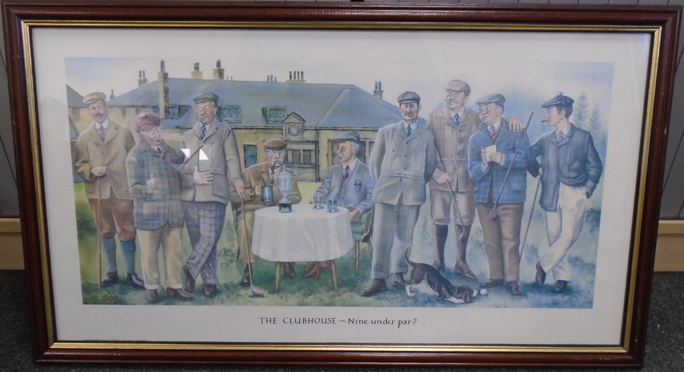 FRAMED PRINT ” The Clubhouse 9 Under Par ” By Jedd