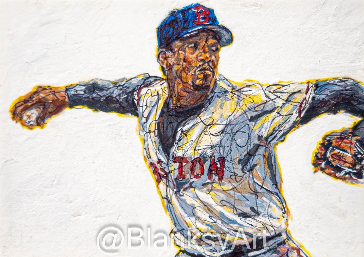 Pedro Martinez Boston Red Sox MLB 8.5×11 Art Print Poster Photo Topps by BLANKSY