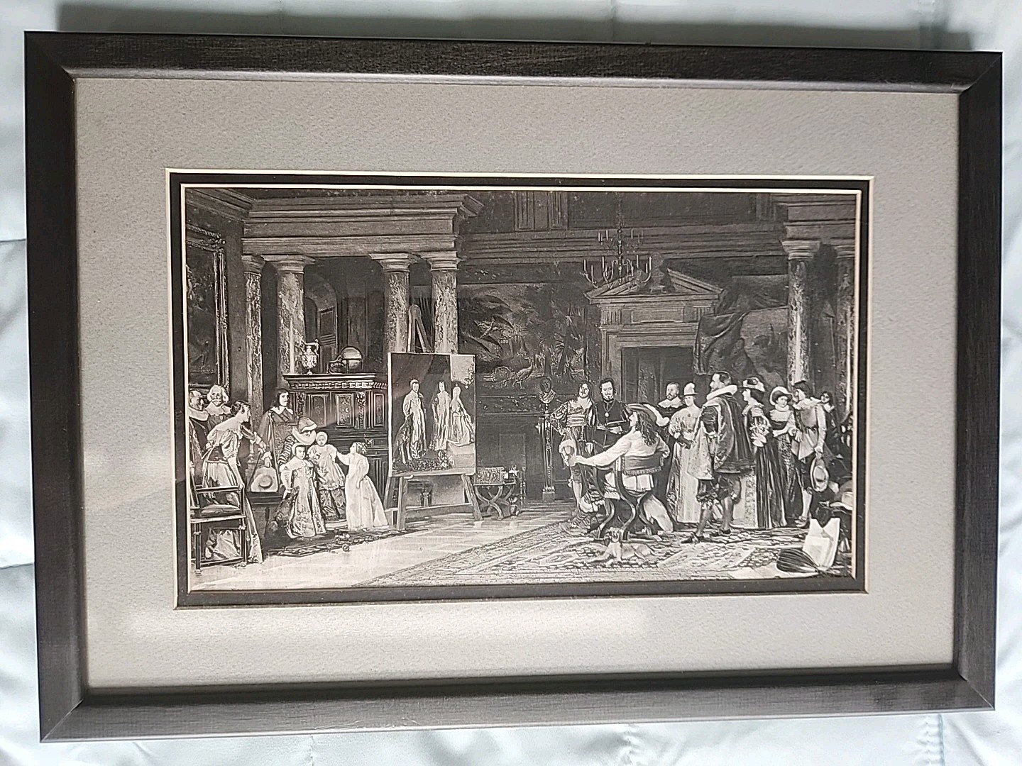 Antique Photogravure Historical Court Scene 19thC Framed Print